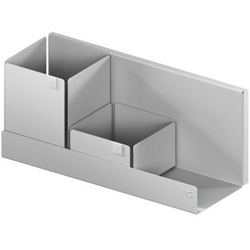 12-5/8 Inch Width x 4-3/4 Inch Depth VS ADD Board Metal Floating Shelf Kit with 2 Shelf Bins, Silver