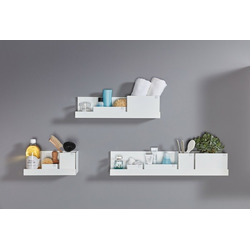 21-1/16 Inch Width x 4-3/4 Inch Depth VS ADD Board Metal Floating Shelf Kit with 3 Shelf Bins, White