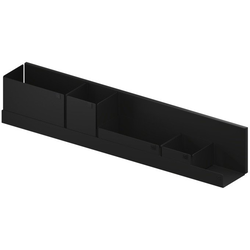 29-1/2 Inch Width x 4-3/4 Inch Depth VS ADD Board Metal Floating Shelf Kit with 4 Shelf Bins, Black