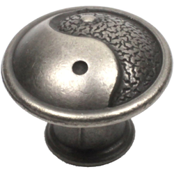 Dynasty 1-3/8 Inch Diameter Antique Pewter Cabinet Knob