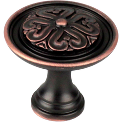 Iris 1-3/8 Inch Diameter Antique Bronze Copper Cabinet Knob