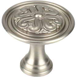 Iris 1-3/8 Inch Diameter Dull Satin Nickel Cabinet Knob