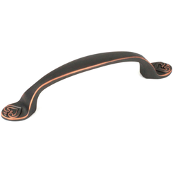 Iris 3 Inch Center to Center Antique Bronze Copper Cabinet Pull