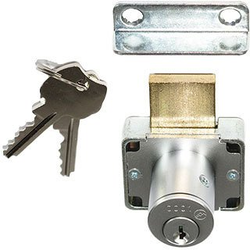 7/8 Inch Length 5 Pin Master Keyed Drawer Lock, Keyed Alike #0003, Dull Chrome