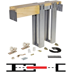 36 Inch x 84 Inch Maximum Door Size Pocket Door Frame Set, 1560 Series, 200 Lbs Load Bearing