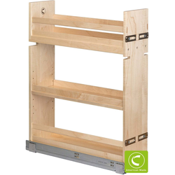 Signature Series Soft Close Base Cabinet Organizer with Adjustable Middle Shelf, Minimum Cabinet Opening: 7-1/2 Inch Width x 21-3/4 Inch Depth x 27 Inch Height, Maple