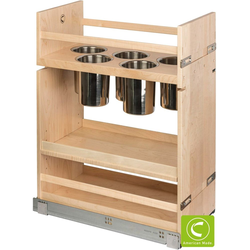Signature Series Soft Close Base Cabinet Organizer with 5 Canisters, Minimum Cabinet Opening: 13-1/2 Inch Width x 21-3/4 Inch Depth x 27 Inch Height, Maple