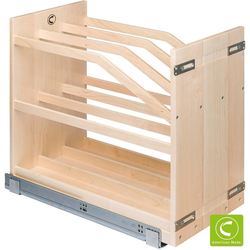 American Made Roll-Out Cookie and Baking Tray Organizer with Blumotion Soft-Close Bottom-Mounted Slides for Minimum Cabinet Opening: 15" Width x 21-1/2" Depth x 20-1/4" Height, Maple Clear Coat 