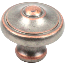 Country 1-3/16 Inch Diameter Weathered Nickel/Copper Cabinet Knob