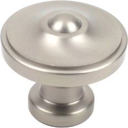 Country 1-3/8 Inch Diameter Dull Satin Nickel Cabinet Knob