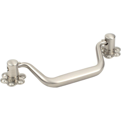 Country 3-3/4 Inch Center to Center Dull Satin Nickel Cabinet Bail Pull