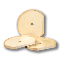 23% OFF Contender Series 3 Shelf D-Shape Lazy Susan, 19 Inch Diameter, Independent Rotation, No Hardware, Prefinished Maple and Birch