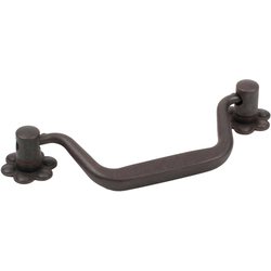Country 3-3/4 Inch Center to Center Olde Iron Rust Cabinet Bail Pull