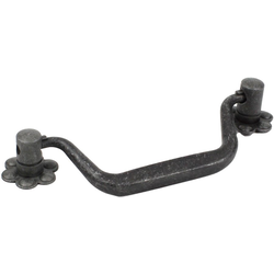 Country 3-3/4 Inch Center to Center Vibra Pewter Cabinet Bail Pull