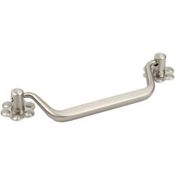 Country 5-1/16 Inch Center to Center Dull Satin Nickel Cabinet Bail Pull
