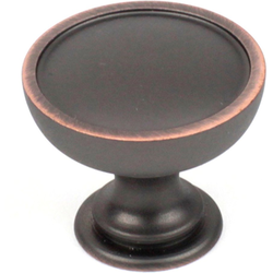 Caledonia 1-3/8 Inch Diameter Antique Bronze With Copper Cabinet Knob