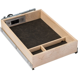 Galaxy Charging Station, With Docking Drawer Blade Unit, 15 Inch Width x 22-3/4 Inch Depth x, 4-7/16 Height, Maple with Sequoia Leather Bottom
