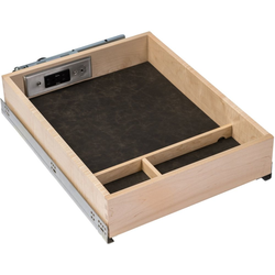 Galaxy Charging Station, With Docking Drawer Blade Unit, 16-1/2- Inch Width x 22-3/4 Inch Depth x, 4-7/16 Inch Height, Maple with Sequoia Leather Bottom