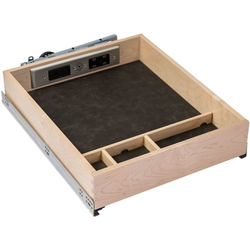 Galaxy Charging Station, With Docking Drawer Duo Unit, 18 Inch Width x 22-3/4 Inch Depth x, 4-7/16 Inch Height, Maple with Sequoia Leather Bottom