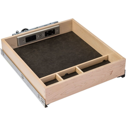 Galaxy Charging Station, With Docking Drawer Duo Unit, 19-1/2 Inch Width x 22-3/4 Inch Depth x, 4-7/16 Inch Height, Maple with Sequoia Leather Bottom