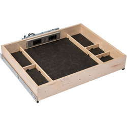 Galaxy Charging Station, With Docking Drawer Duo Unit, 27 Inch Width x 22-3/4 Inch Depth x, 4-7/16 Inch Height, Maple with Sequoia Leather Bottom