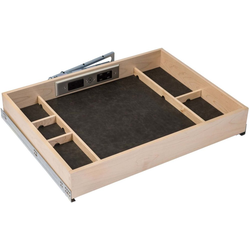 Galaxy Charging Station, With Docking Drawer Duo Unit, 28-1/2 Inch Width x 22-3/4 Inch Depth x, 4-7/16 Inch Height, Maple with Sequoia Leather Bottom