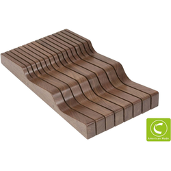 Riviera Wave 15 Slot Knife Block, 9-3/8 Inch Width x 16-7/8 Inch Depth x 2-1/8 Inch Height, Prefinished Walnut