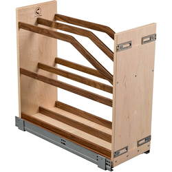 Walnut Creek Soft Close Cookie Tray Base Cabinet Organizer with, Minimum Cabinet Opening: 9 Inch Width x 21-3/4 Inch Depth x 20-1/4 Inch Height, Maple with Walnut Accents