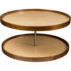Walnut Creek Contender Series 2 Shelf Full Circle Lazy Susan, 32 Inch Diameter, Independent Rotation, with Hardware, Prefinished Maple with Walnut Accents