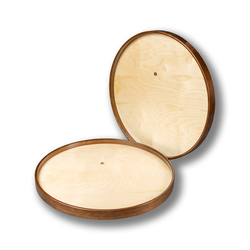 Walnut Creek Magnum Series 2 Shelf Full Circle Lazy Susan with Bearing, 28 Inch Diameter, Prefinished Maple with Walnut Accents