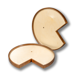  Magnum Walnut Creek 32" Diameter Pie Cut Lazy Susan Shelves with Independent Top and Bottom Swivels, Maple with Walnut Accents. 