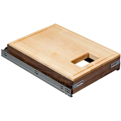Walnut Creek Collection Cutting Board Pullout for 34 Quart Waste Bin with Shelf Lock, 15 Inch Width x 21-1/2 Inch Depth x 4-1/8 Inch Height, Maple with Walnut Accents