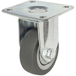 20% OFF 1-31/32 Inch Diameter Fixed Rubber Caster, 4 Pack, Grey