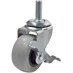20% OFF 1-31/32 Inch Diameter Swivel Rubber Caster with Brake, 4 Pack, Grey