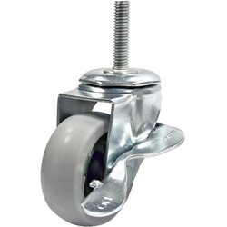 20% OFF 2-1/2 Inch Diameter Swivel Rubber Caster with Brake, 4 Pack, Grey