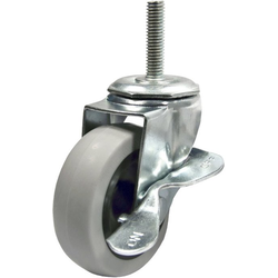 20% OFF 2-15/16 Inch Diameter Swivel Rubber Caster with Brake, 4 Pack, Grey