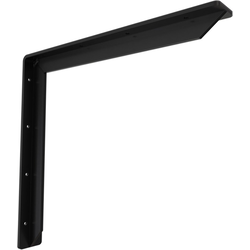 Bench Support Bracket, 16 Inch Depth x 2 Inch Width, Black
