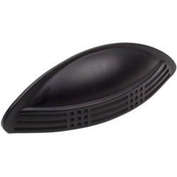 Majestic 3 Inch Center to Center Matte Black Cabinet Cup Pull