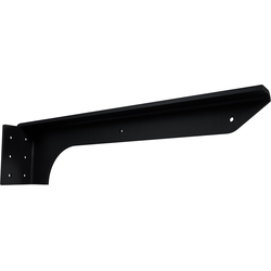 Double Metal Stud Front Flange Bracket, 16 Inch Depth x 3 Inch Width, Right Hand, Flat Black