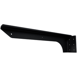 Double Metal Stud Front Flange Bracket, 16 Inch Depth x 3 Inch Width, Left Hand, Flat Black