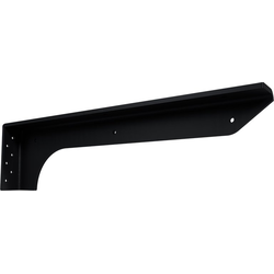 Single Metal Stud Front Flange Bracket, 16 Inch Depth x 2 Inch Width, Right Hand, Flat Black