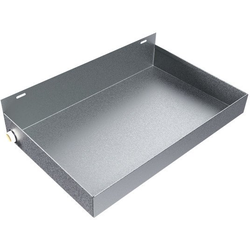 13 Inch Length x 20 Inch Width Sloped Wall Mounted Tankless Water Heater Drain Pan, Galvanized Steel