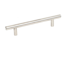 Brushed Stainless Steel Cabinet Pull, 5-1/16" (160mm) Center to Center, 7-7/16" Length, 1/2" Width, 1-3/8" Projection 