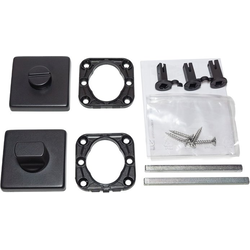 PMI Privacy Thumb Lock Kit with Square Rosettes for 1-3/8 or 1-3/4 Inch Thick Doors, Matte Black