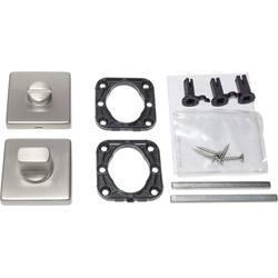 PMI Privacy Thumb Lock Kit with Square Rosettes for 1-3/8 or 1-3/4 Inch Thick Doors, Satin Nickel with Resista