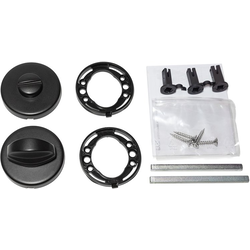 PMI Privacy Thumb Lock Kit with Round Rosettes for 1-3/8 or 1-3/4 Inch Thick Doors, Matte Black