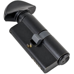 PMI Cylinder Locking Kit for 1-3/4 Inch Door, 360 Degree Turn, Square Escutcheons, Matte Black