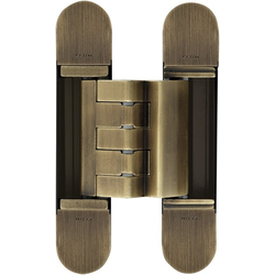 PMI 3-Way Adjustable Invisible Hinge, Minimum Door Thickness 1-1/2 Inch (38 mm), Screw Covers Included, 5-15/16 Inch (150 mm) Length x 1-3/16 Inch (30 mm) Width, Brushed Bronze