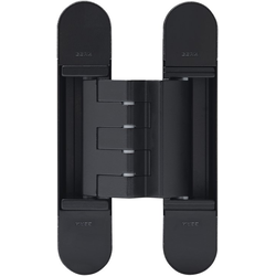 PMI 3-Way Adjustable Invisible Hinge, Minimum Door Thickness 1-1/2 Inch (38 mm), Screw Covers Included, 5-15/16 Inch (150 mm) Length x 1-3/16 Inch (30 mm) Width, Matte Black Paint