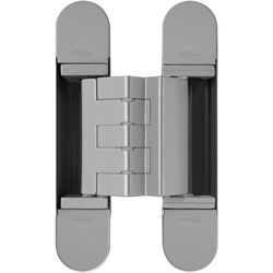 PMI 3-Way Adjustable Invisible Hinge, Minimum Door Thickness 1-1/2 Inch (38 mm), Screw Covers Included, 5-15/16 Inch (150 mm) Length x 1-3/16 Inch (30 mm) Width, Silver Paint